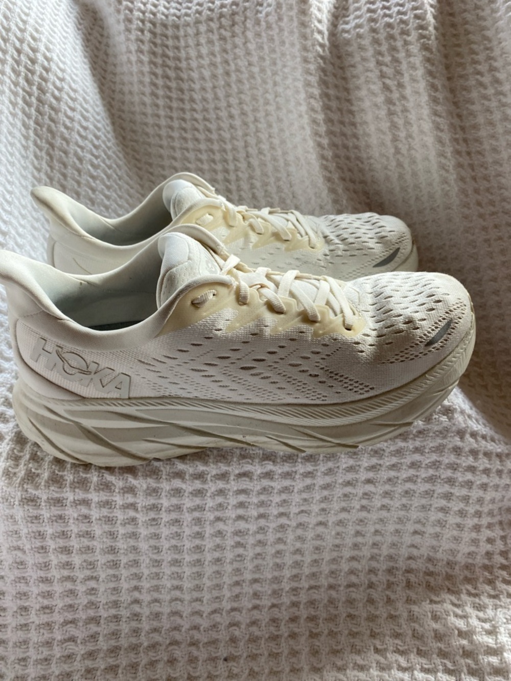 Hoka Women's Neutral Cream/Off-White Running Sneakers